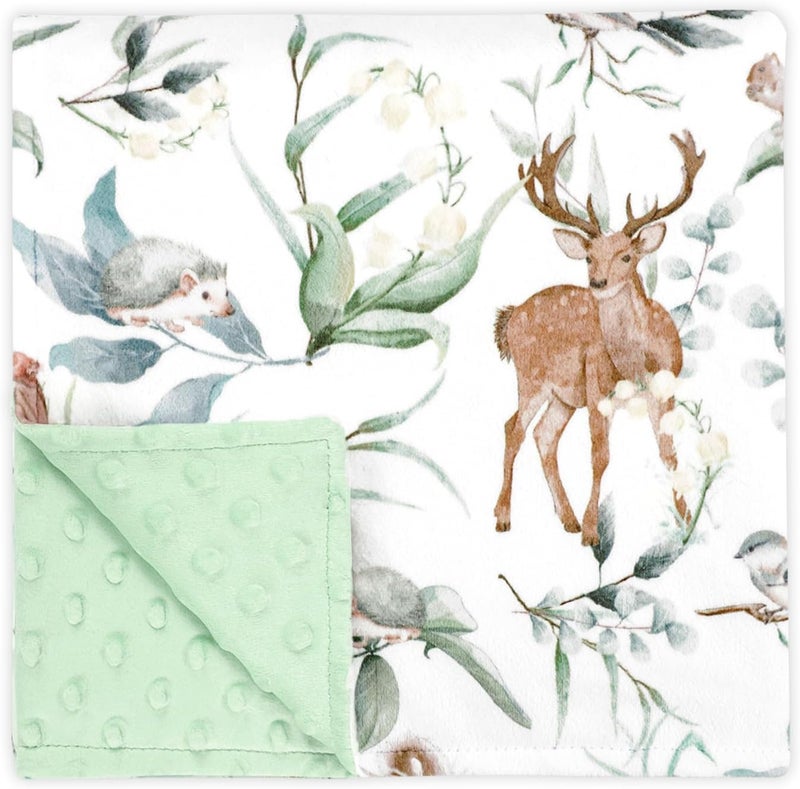 TANOFAR Baby Blankets for Unisex Boys Girls, Ultra Soft Minky Blanket with Double Layer Dotted, Breathable and Lightweight Receiving Blanket for Newborns, 30x40 Inches, Woodland Animal - Image 1